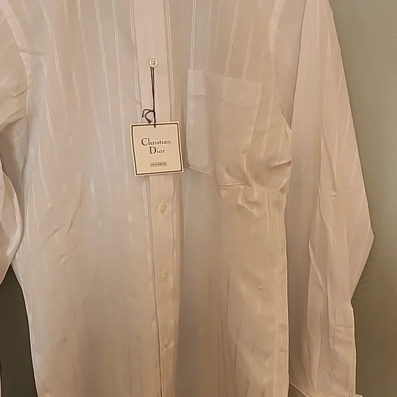 Christian Dior Monsieur Shirt Men's Button  up White Long sleeve  size 15/34 - Picture 7 of 8
